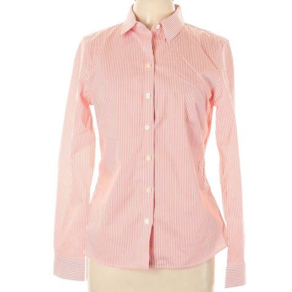 Banana Republic Pink and White Striped Riley Shirt